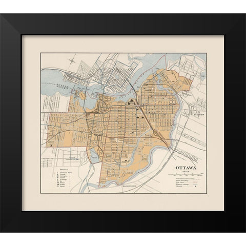 Ottawa Canada - Chalifour 1915 Black Modern Wood Framed Art Print by Chalifour