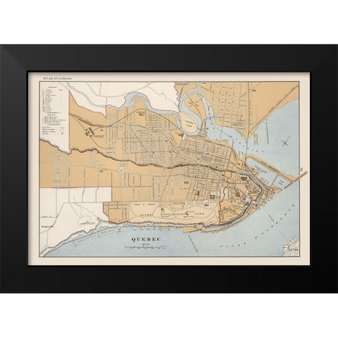 Quebec Canada - Chalifour 1915 Black Modern Wood Framed Art Print by Chalifour