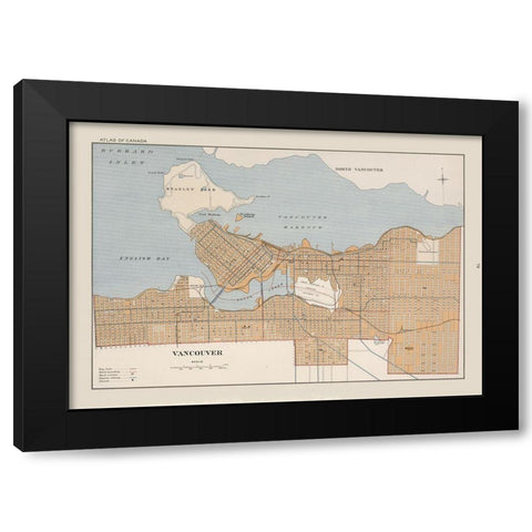 Vancouver Canada - Chalifour 1915 Black Modern Wood Framed Art Print by Chalifour