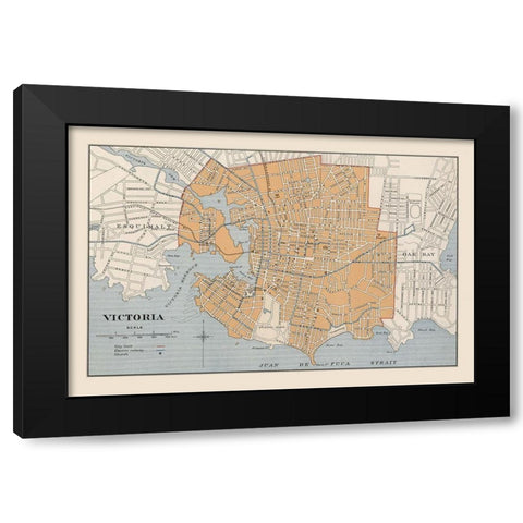 Victoria Canada - Chalifour 1915 Black Modern Wood Framed Art Print with Double Matting by Chalifour