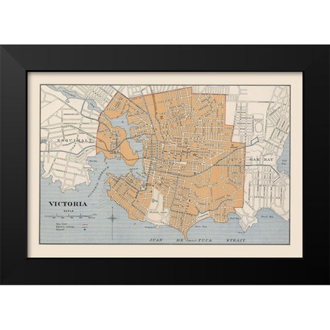 Victoria Canada - Chalifour 1915 Black Modern Wood Framed Art Print by Chalifour