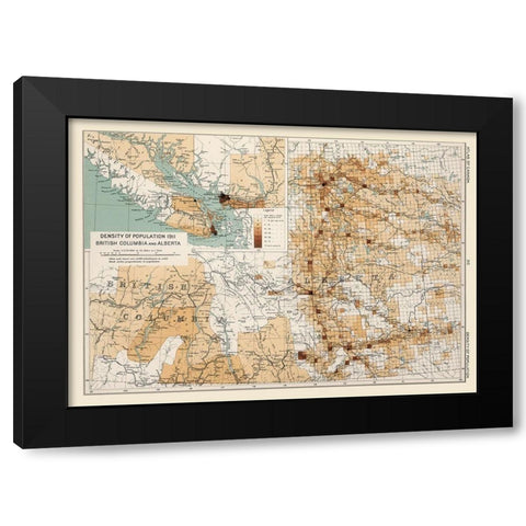 Alberta Canada 1911 British Columbia Black Modern Wood Framed Art Print by Chalifour