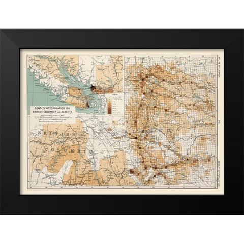 Alberta Canada 1911 British Columbia Black Modern Wood Framed Art Print by Chalifour