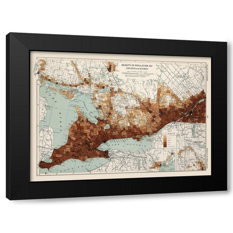 Ontario Quebec Canada 1911 - Chalifour 1915 Black Modern Wood Framed Art Print with Double Matting by Chalifour