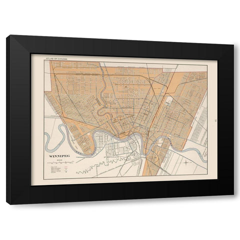 Winnipeg Canada - Chalifour 1915 Black Modern Wood Framed Art Print with Double Matting by Chalifour
