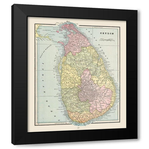 Asia Sri Lanka - Cram 1892 Black Modern Wood Framed Art Print with Double Matting by Cram