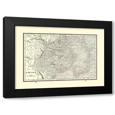 China - Rathbun 1893 Black Modern Wood Framed Art Print by Rathbun