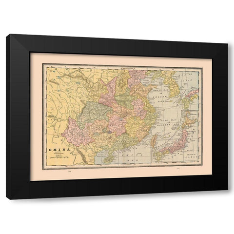 China - Cram 1888 Black Modern Wood Framed Art Print by Cram