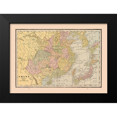 China - Cram 1888 Black Modern Wood Framed Art Print by Cram