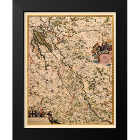 Germany - Visscher 1681 Black Modern Wood Framed Art Print by Visscher