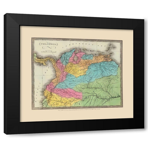 South America Colombia - Stone 1835 Black Modern Wood Framed Art Print with Double Matting by Stone