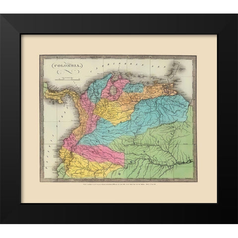 South America Colombia - Stone 1835 Black Modern Wood Framed Art Print by Stone