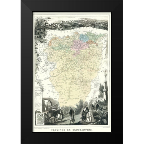 Mediterranean Constantine Department Algeria Black Modern Wood Framed Art Print by Migeon