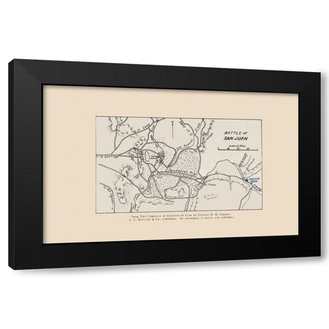 San Juan Battle Map 2 of 2 1907 Black Modern Wood Framed Art Print by McClurg
