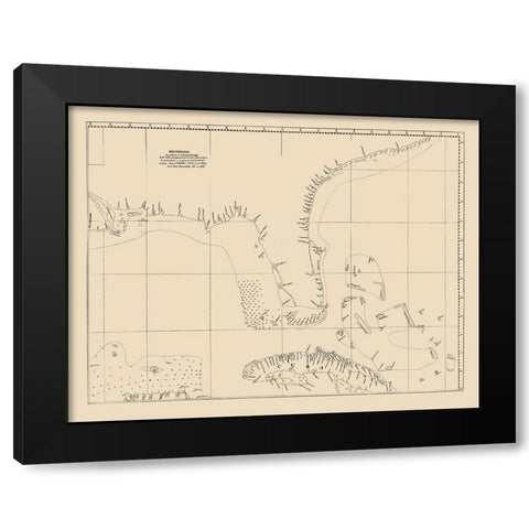 Florida, Cuba Strait - Balentin 1757 Black Modern Wood Framed Art Print by Balentin