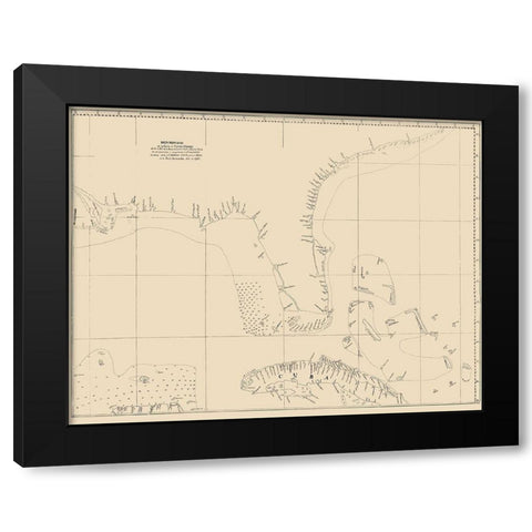 Florida Caribbean United States Cuba Black Modern Wood Framed Art Print by Balentin