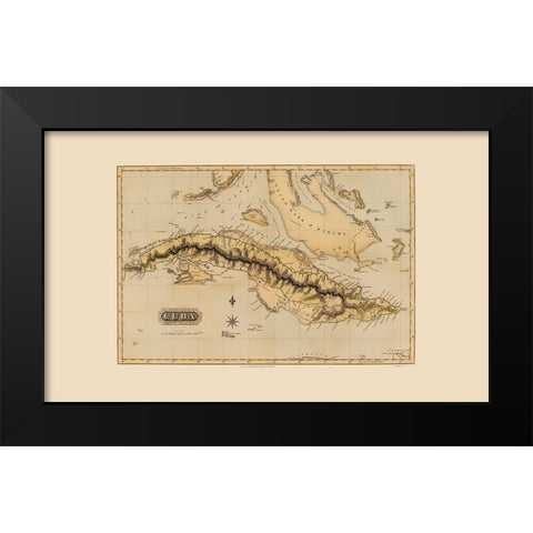 Caribbean Cuba - Lucas 1823 Black Modern Wood Framed Art Print by Lucas