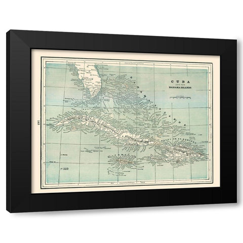 Cuba Bahamas - Rathbun 1893 Black Modern Wood Framed Art Print with Double Matting by Rathbun