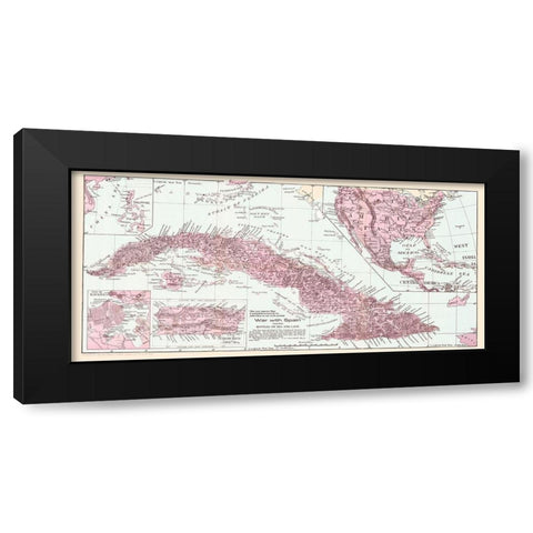 War With Spain, Cuba - 1907 Black Modern Wood Framed Art Print with Double Matting by McConnell School Supply