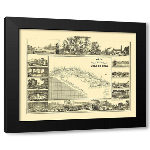 Central America Cuba - May 1853 Black Modern Wood Framed Art Print by May