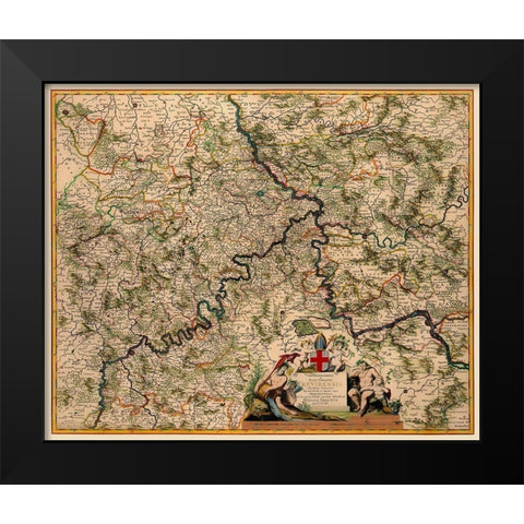 Trier Germany - De Wit 1688 Black Modern Wood Framed Art Print by De Wit