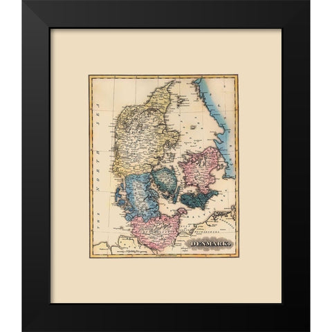 Scandinavia Denmark - Lucas 1823 Black Modern Wood Framed Art Print by Lucas