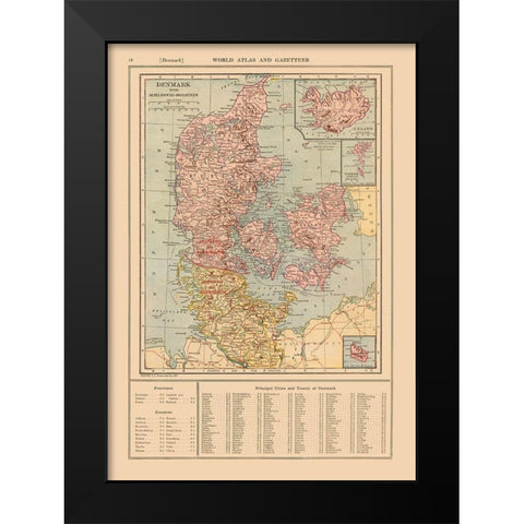 Schleswig Holstein Germany Denmark - Reynold 1921 Black Modern Wood Framed Art Print by Reynold
