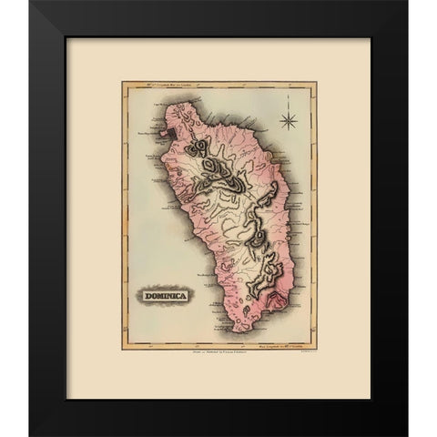 Caribbean Dominica - Lucas 1823 Black Modern Wood Framed Art Print by Lucas