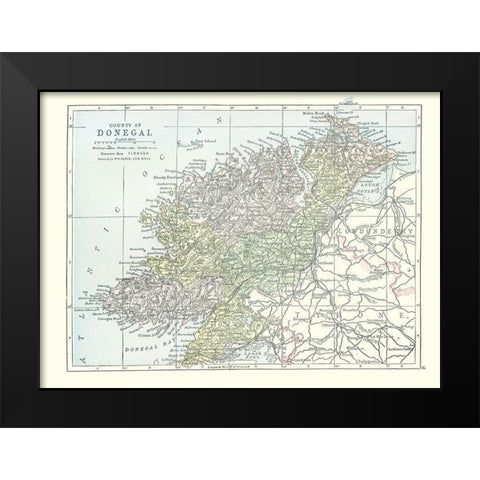 Central America Dominican Republic Haiti Black Modern Wood Framed Art Print by Thiers