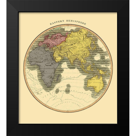 Eastern Hemisphere - Thomson 1814 Black Modern Wood Framed Art Print by Thomson