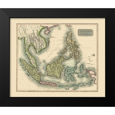 East India Isles Philippines Asia - Thomson 1814 Black Modern Wood Framed Art Print by Thomson
