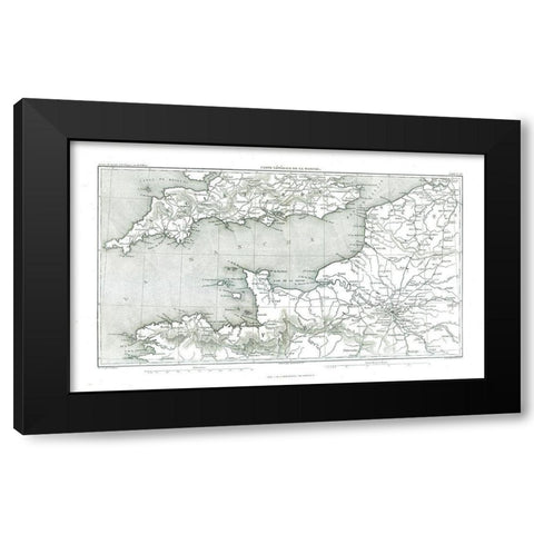 English Channel England - Thiers 1866 Black Modern Wood Framed Art Print with Double Matting by Thiers