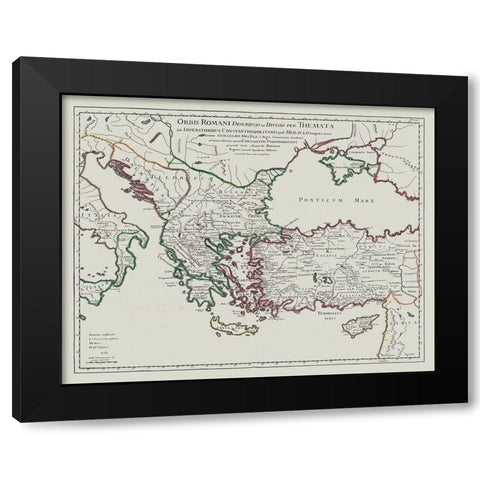 Constantine VII Byzantine Italy Bulgaria Macedonia Black Modern Wood Framed Art Print by De L''isle