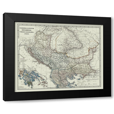 Dacia Moesia Thracia North Macedonia - Spruner Black Modern Wood Framed Art Print by Spruner
