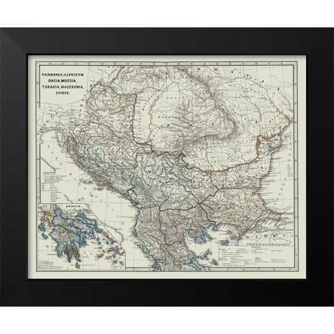 Dacia Moesia Thracia North Macedonia - Spruner Black Modern Wood Framed Art Print by Spruner