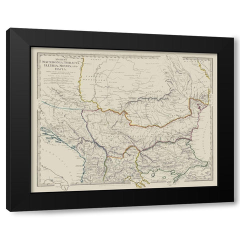 Ancient North Macedonia Thracia Illyria Black Modern Wood Framed Art Print by Chapman