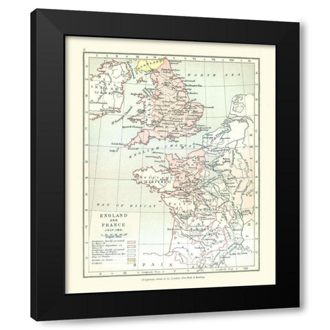 Europe England France 1185 - Gardiner 1902 Black Modern Wood Framed Art Print with Double Matting by Gardiner