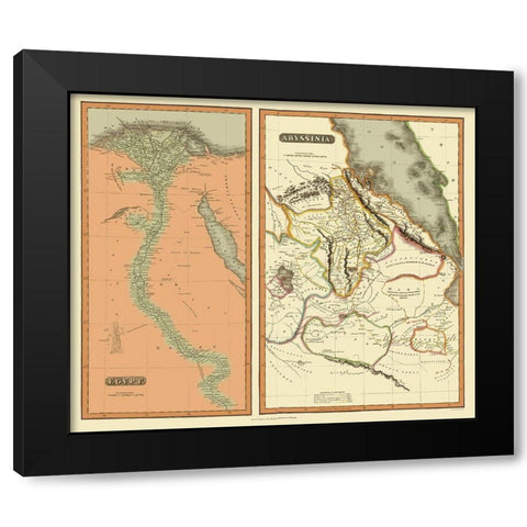 Middle East Egypt Abyssinia - Thomson 1817 Black Modern Wood Framed Art Print by Thomson