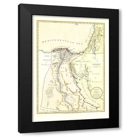 Middle East Egypt Arabia Palestine - Laurie 1801 Black Modern Wood Framed Art Print by Laurie