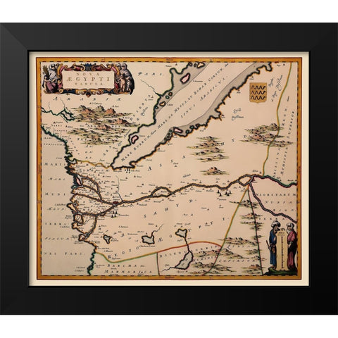 Middle East Egypt - Blaeu 1662 Black Modern Wood Framed Art Print by Blaeu