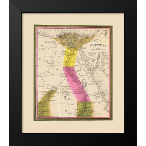 Middle East Egypt - Mitchell 1846 Black Modern Wood Framed Art Print by Mitchell