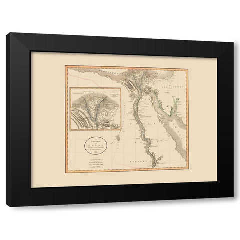 Middle East Egypt - Cary 1805 Black Modern Wood Framed Art Print by Cary