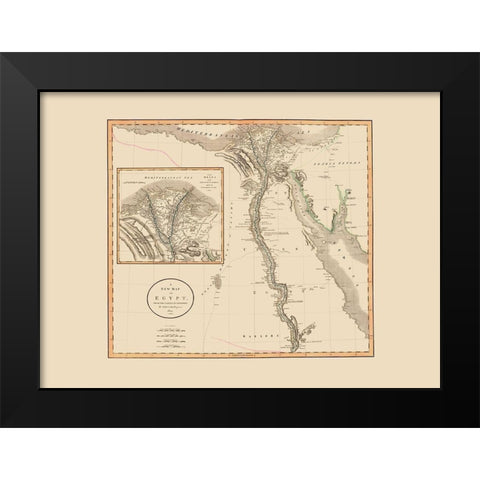 Middle East Egypt - Cary 1805 Black Modern Wood Framed Art Print by Cary