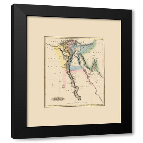 Middle East Egypt - Lucas 1823 Black Modern Wood Framed Art Print with Double Matting by Lucas