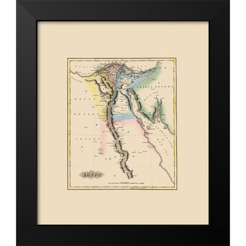 Middle East Egypt - Lucas 1823 Black Modern Wood Framed Art Print by Lucas