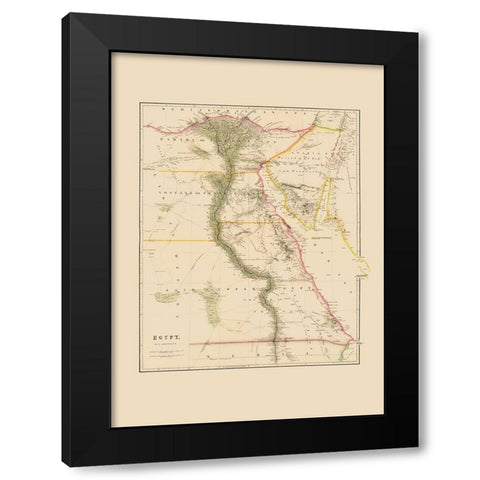 Middle East Egypt - Arrowsmith 1844 Black Modern Wood Framed Art Print by Arrowsmith