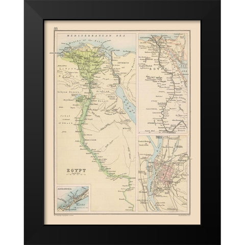 Africa Egypt - Bartholomew 1892 Black Modern Wood Framed Art Print by Bartholomew