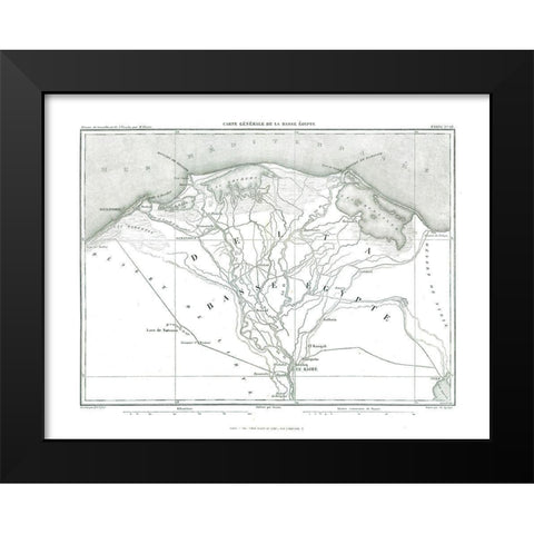 Africa Egypt - Thiers 1866 Black Modern Wood Framed Art Print by Thiers