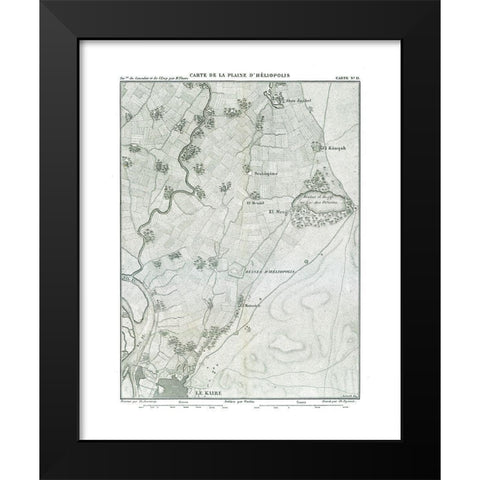 Africa Heliopolis Egypt - Thiers 1866 Black Modern Wood Framed Art Print by Thiers