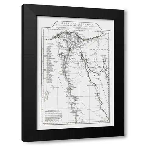 Africa Ancient Egypt - DAnville 1799 Black Modern Wood Framed Art Print with Double Matting by D''Anville